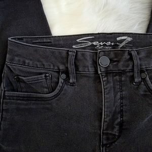 Seven Washedout Black High Rise Skinny Jeans